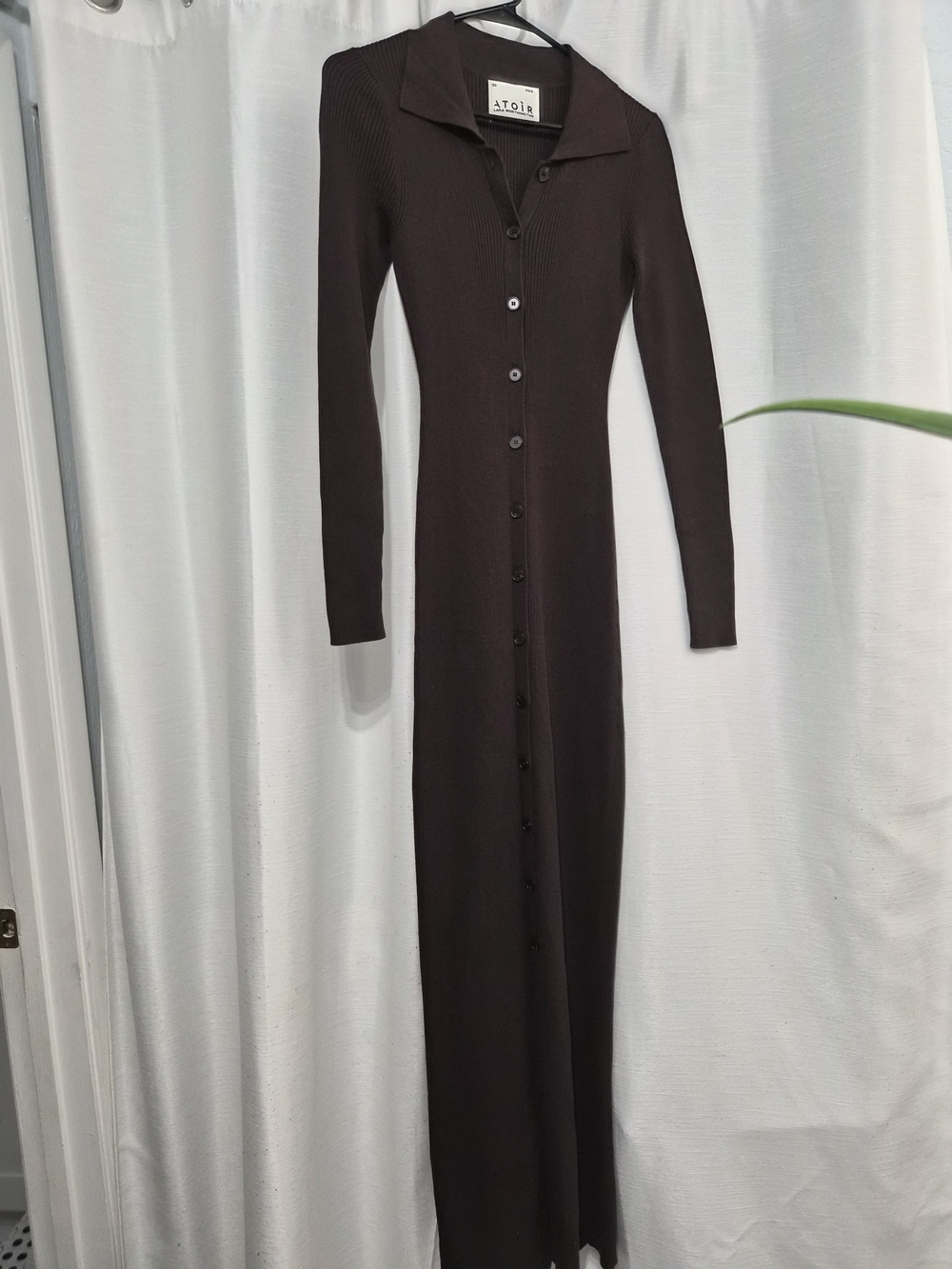 Atoir x Lara Worthington Button Front Maxi Dress Chocolate SzXS
